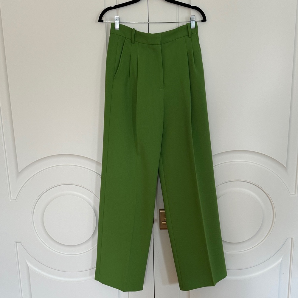 Zara Vibrant Green Wide Leg Pants